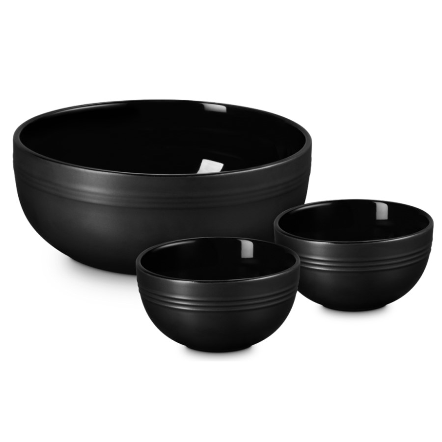 additioanl image for  Le Creuset Set Of 3 Serving Bowl S/Black 